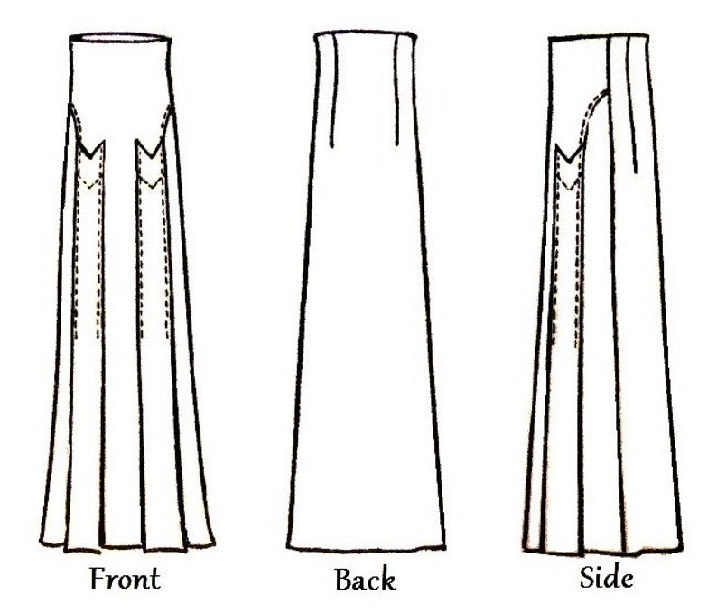 1930s Ladies Skirt With Self Pockets Reproduction 1933 Sewing Pattern T7368 28 Inch Waist image 3