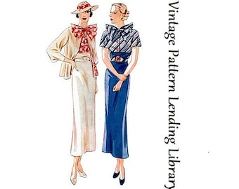 1930s Ladies Day Suit - Reproduction 1935 Sewing Pattern #T1687 - 36 Inch Bust