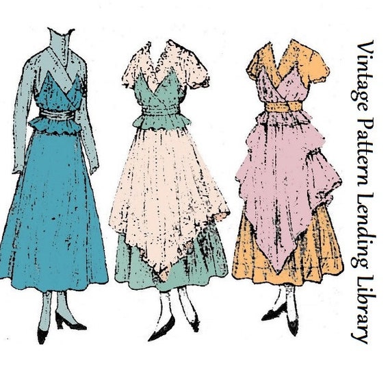 1910s Ladies Dinner Dress With Optional 