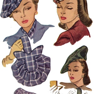 1940s Ladies Hats and Purses Reproduction 1947 Sewing - Etsy