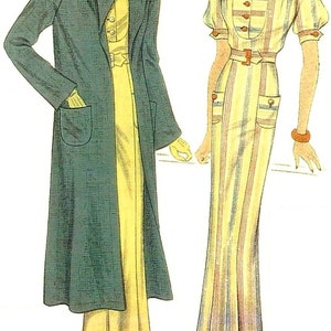 1930s Ladies Dress With Coat Reproduction 1934 Sewing Pattern T1418 36 Inch Bust image 7