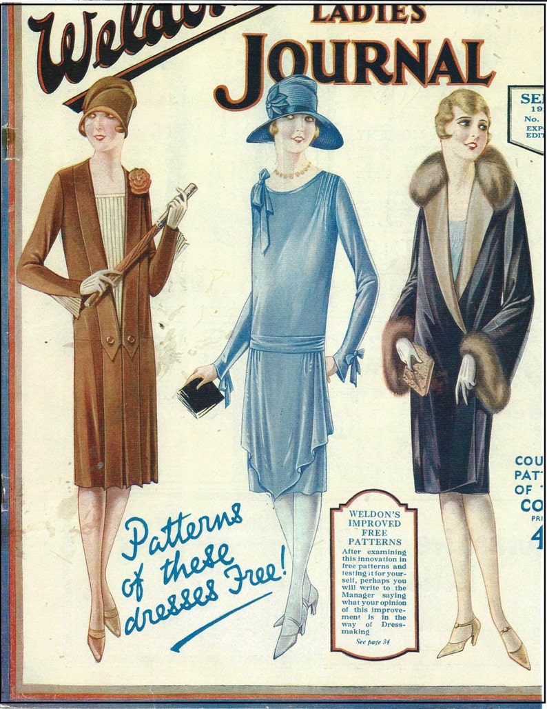 1920s Ladies Day Dress In Two Styles INSTANT DOWNLOAD Reproduction 1927 Sewing Pattern Z0579 36 Inch Bust PDF Print At Home image 3