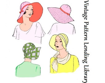 1930s Ladies Brimmed Cloche Hat - Reproduction 1931 Sewing Pattern #H5651