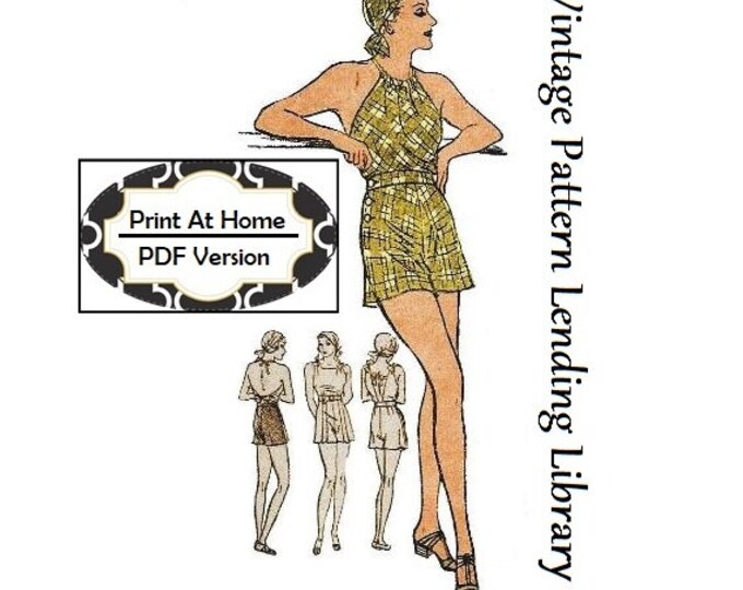 1950s BATHING SUIT PATTERN 50s Vintage Swimsuit 34 Bust Shirred Onepiece Bathing Suit Womens