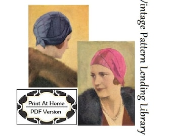 1920s Ladies Cloche Hat Made Of Ribbon - INSTANT DOWNLOAD - Reproduction 1929 Sewing Pattern #H1759 - PDF - Print At Home