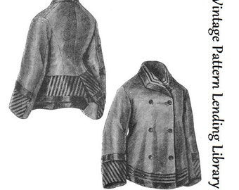 1870s Damen Sacque Jacke - Viktorianische Ära - Reproduktion (ca. 1876) Schnittmuster #E0175 - 82cm Büste