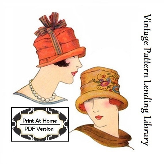 1920s Ladies Pleated Cloche Hat INSTANT 