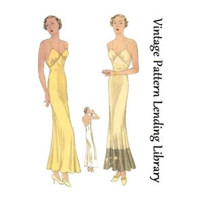 1930s Ladies Low Back Back Evening Slip - Reproduction 1934 Sewing Pattern #T1466 - 34 Inch Bust