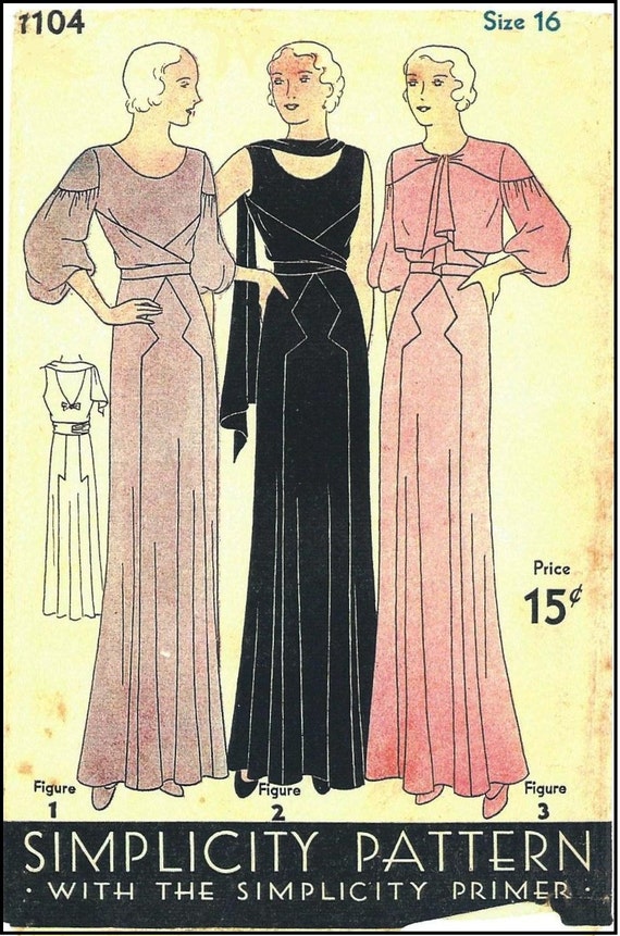 1920s Flapper Evening Dress PDF Sewing Pattern - Etsy
