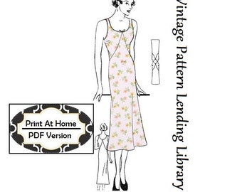 1930s Ladies Modest Bias Slip - INSTANT DOWNLOAD - Reproduction 1930s Sewing Pattern #T0457 - 38 Inch Bust - PDF - Print At Home