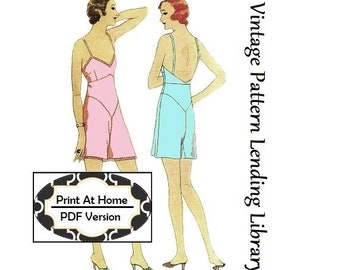 1930s Ladies Step-In Combination - INSTANT DOWNLOAD - Reproduction 1931 Sewing Pattern #T6629 - 34 Inch Bust - PDF - Print At Home