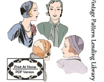 1920s-30s Ladies Paris Cloche Hat - INSTANT DOWNLOAD Reproduction 1929-30 Sewing Pattern #H002 - PDF - Print at Home