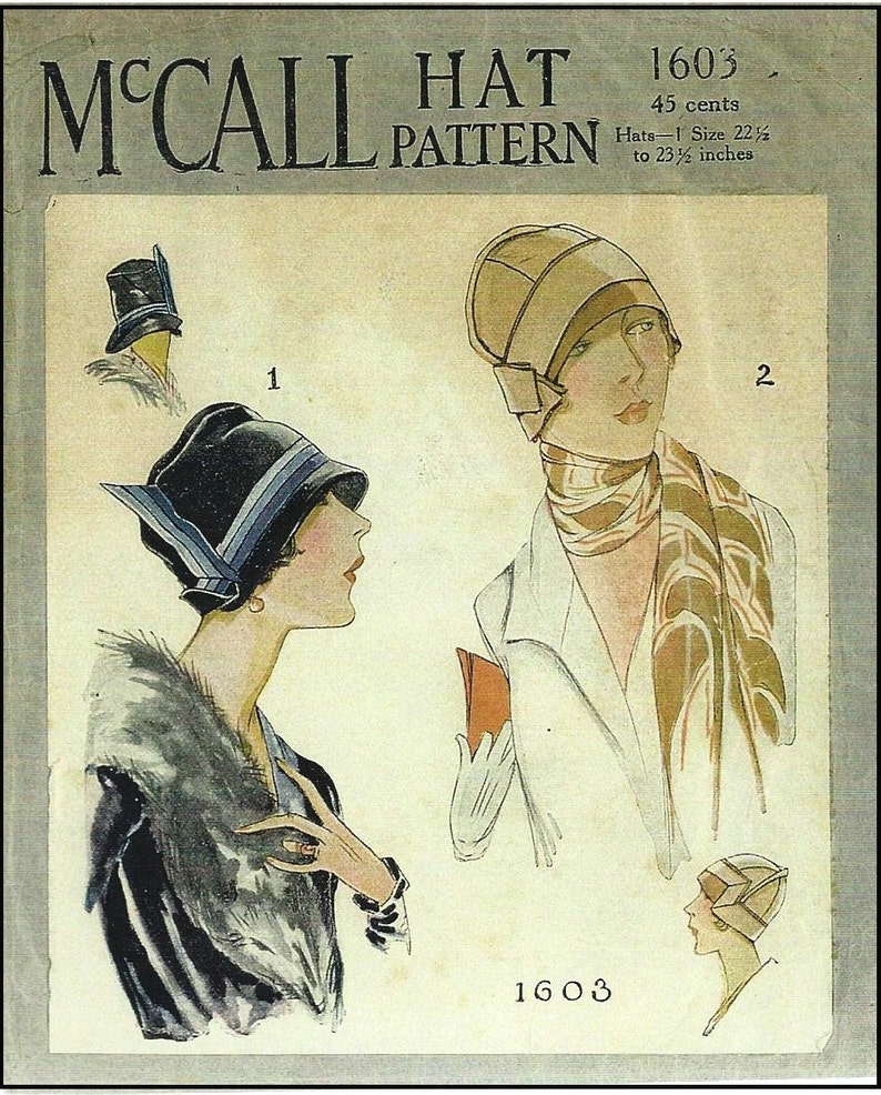 1920s Ladies Cloche Hat in Two Styles Reproduction 1927 Sewing Pattern H1603 image 4