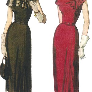 1940s Ladies Dress with Drape INSTANT DOWNLOAD Reproduction 1949 Sewing Pattern F2924 36 Inch Bust PDF Print At Home image 4