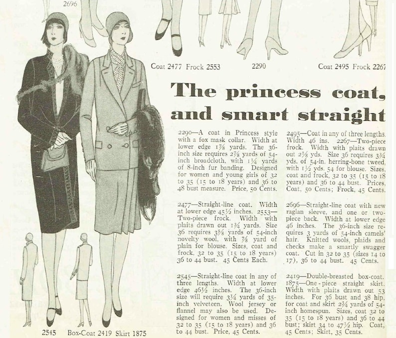 1920s Ladies Straight Coat With Optional Quilting INSTANT DOWNLOAD Reproduction 1929 Pattern Z2545 36 Inch Bust PDF Print At Home image 7