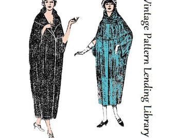 1920s Ladies Cocoon-Style Wrap With Convertible Collar - Reproduction 1923 Sewing Pattern #Z4265 - 36 Inch Bust