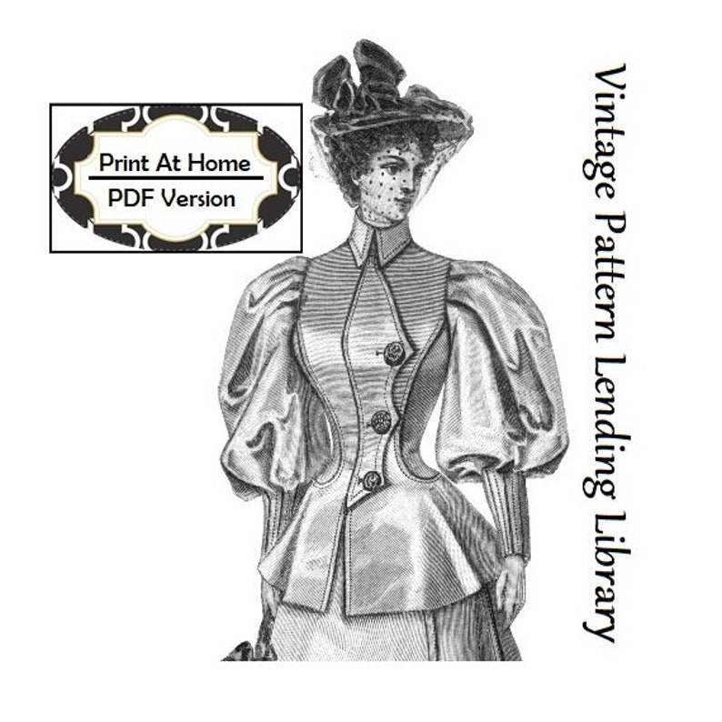 Steampunk Sewing Patterns- Dresses, Coats, Plus Sizes, Men’s Patterns     1890s Ladies Robe de Voyage -Traveling Jacket- INSTANT DOWNLOAD - 1895 Reproduction Sewing Pattern #E0177 -32 Inch Bust- PDF - Print At Home $9.00 AT vintagedancer.com