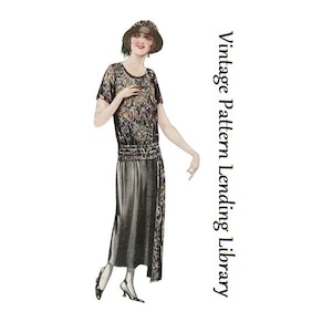 1920s Ladies Slip-On Dress With Pleated Girdle and Sash - Reproduction 1923 Sewing Pattern #Z1606 - 38 Inch Bust