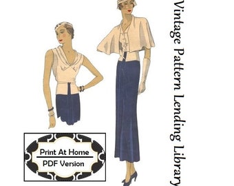 1930s Ladies Three Piece Ensemble - INSTANT DOWNLOAD - Reproduction 1933 Sewing Pattern #T0231 - 36 Inch Bust - PDF - Print At Home