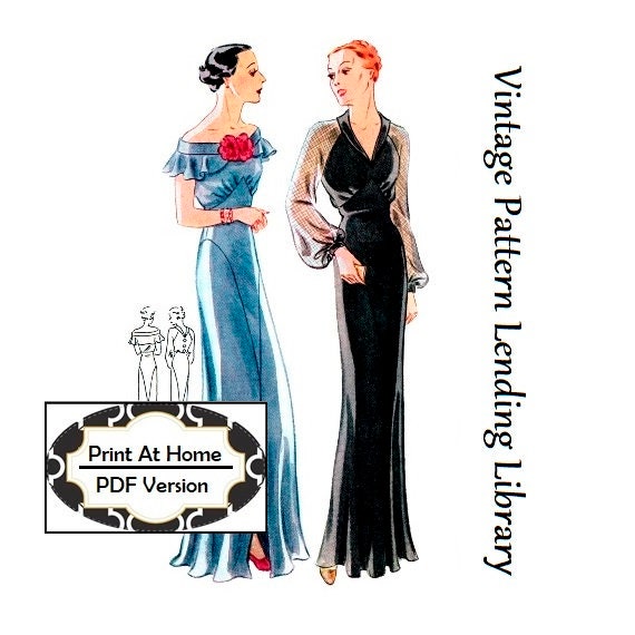 Vintage Vogue 2609 1930s Evening Gown Sewing Pattern – WeSewRetro