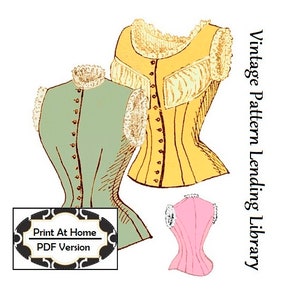 SIZE US Rtw 12-14 Pretty Housemaid Late Victorian Corset Pattern. Printable  Pdf 