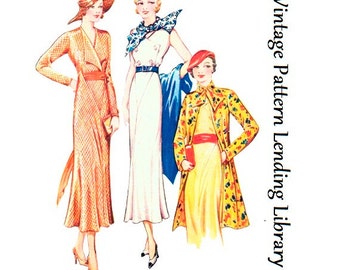 1930s Ladies Ensemble With Two Style Dresses And Jacket - Art Deco (ca. 1933) - Reproduction Sewing Pattern #T0647 - 36 Inch Bust