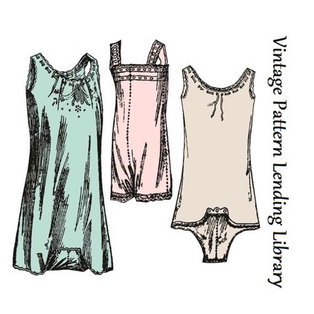 1918 Ladies Envelope Chemise Reproduction Sewing Pattern E6957 46 Inch