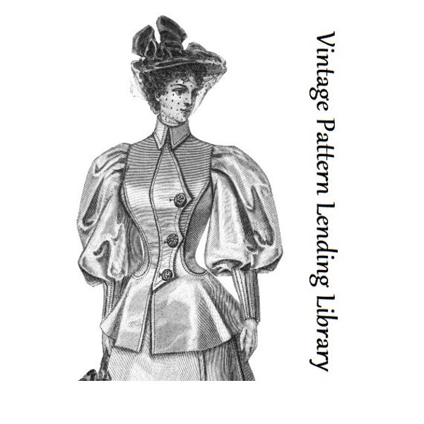 1890s Ladies Robe de Voyage - Victorian - Belle Epoque Traveling Jacket - 1895 Reproduction Sewing Pattern #E0177 - 32 Inch Bust