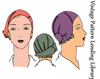 1920s Ladies Close Fitting Cloche Hat - Reproduction Sewing Pattern #H1010