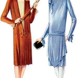 1920s Ladies Day Dress In Two Styles INSTANT DOWNLOAD Reproduction 1927 Sewing Pattern Z0579 36 Inch Bust PDF Print At Home image 4