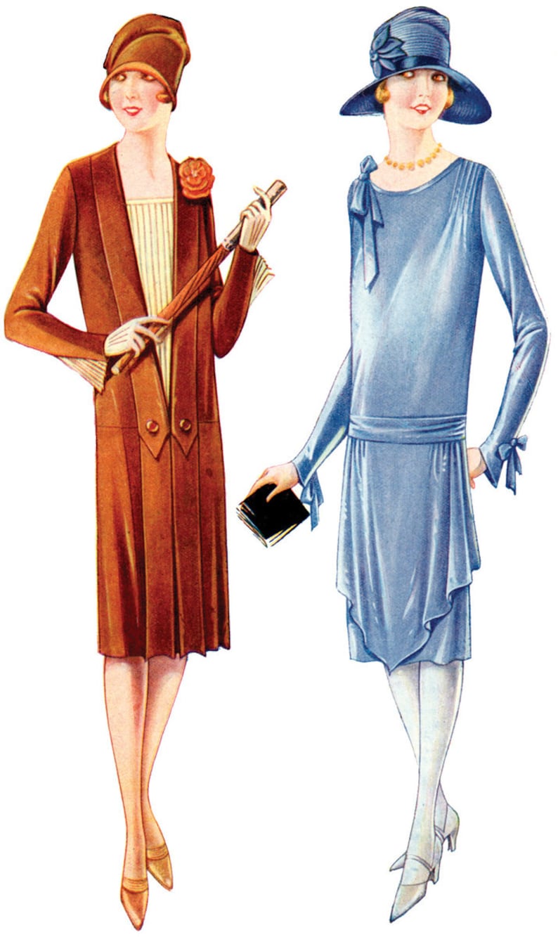 1920s Ladies Day Dress In Two Styles INSTANT DOWNLOAD Reproduction 1927 Sewing Pattern Z0579 36 Inch Bust PDF Print At Home image 4