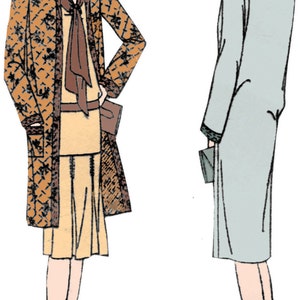 1920s Ladies Straight Coat With Optional Quilting INSTANT DOWNLOAD Reproduction 1929 Pattern Z2545 36 Inch Bust PDF Print At Home image 9