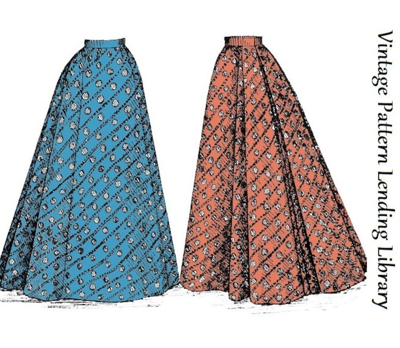 Victorian Skirts | Edwardian Skirts & Patterns     1890s Ladies Skirt With Back Pleats - Fantail Skirt - 1897 Reproduction Sewing Pattern #E1491 - 22 Inch Waist - Victorian Era $17.00 AT vintagedancer.com