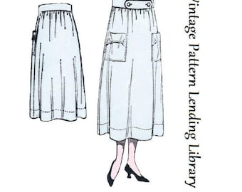 1910s Ladies Two Piece Skirt - 1918 Reproduction Sewing Pattern #E0129 - 32 Inch Waist