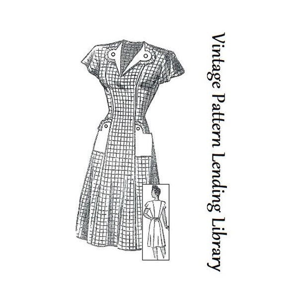 1940s Ladies Day Dress - Reproduction Sewing Pattern #F4799 - 42 Inch Bust