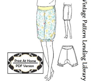 1920s Ladies Bloomers - INSTANT DOWNLOAD - Reproduction 1928 Sewing Pattern #Z4402 - 34 Inch Waist - PDF - Print At Home