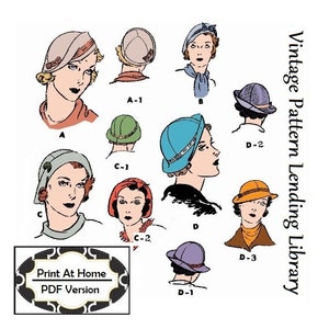 1930s Ladies Hats In Several Styles - INSTANT DOWNLOAD - Reproduction 1934 Sewing Pattern #H5685 - PDF - Print At Home