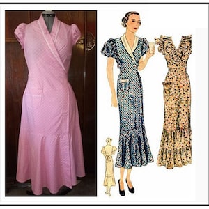 1930s Ladies Hooverette Day Dress INSTANT DOWNLOAD Reproduction 1935 Sewing Pattern T1889 34 Inch Bust PDF Print At Home image 7