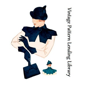 1930s Ladies Hat, Gloves, Collar And Purse Ensemble Reproduction 1934 Sewing Pattern H1353 image 1