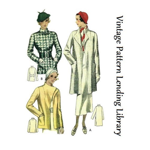 1930s Ladies Coat With Stand up Collar Reproduction 1934 - Etsy