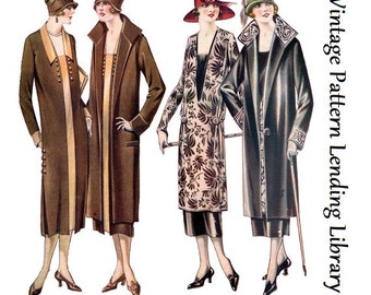 1920s Ladies Coat and Dress Ensemble - Reproduction 1925 Sewing Pattern #Z0551 - 36 Inch Bust