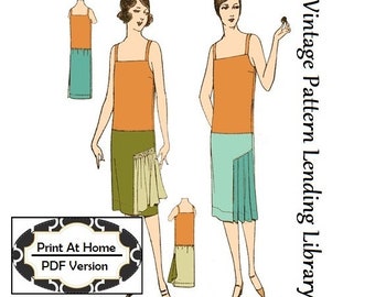 1920s Ladies Camisole With Attached Skirt - INSTANT DOWNLOAD - Reproduction 1927 Sewing Pattern #Z4808 - 36 Inch Bust - PDF - Print At Home