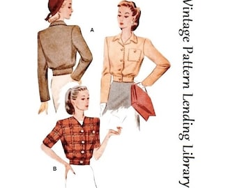 1940s Ladies Eisenhower Style Jacket - Reproduction Sewing Pattern #F5766 - 32 Inch Bust - 1944 Cropped Jacket - Windbreaker