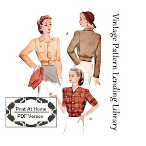 1940s Ladies Eisenhower Style Jacket - INSTANT DOWNLOAD - Reproduction 1944 Sewing Pattern #F5766 - 32/34 Inch Bust - PDF - Print At Home