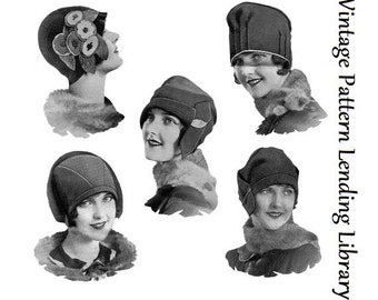 1920s Ladies Felt Cloche Hats - Reproduction Sewing Pattern #H001