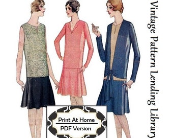 1920s Ladies Three Piece Ensemble - INSTANT DOWNLOAD - Reproduction 1928 Sewing Pattern #Z5140 - 36 Inch Bust - PDF - Print At Home