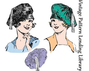 1918 Youth/Teen Girl Tassel Tam - Reproduction Sewing Pattern #H9627