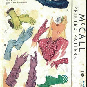 1940s Ladies Gloves In Several Styles Reproduction 1946 Sewing Pattern A1188 image 2