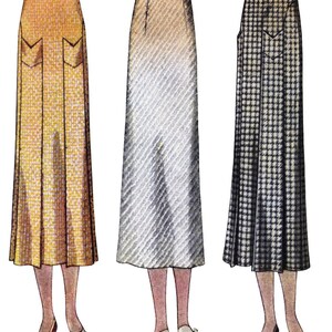 1930s Ladies Skirt With Self Pockets Reproduction 1933 Sewing Pattern T7368 28 Inch Waist image 4