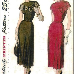 1940s Ladies Dress with Drape INSTANT DOWNLOAD Reproduction 1949 Sewing Pattern F2924 36 Inch Bust PDF Print At Home image 3